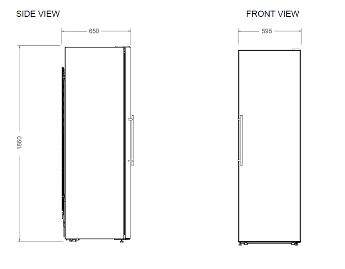 60 cm colonna frigorifero H186 a libera installazione in acciaio inossidabile | Bertazzoni